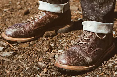 Cap Toe Moto Boot, $315