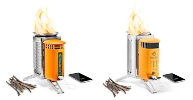 original BioLite CampStove at left, updated BioLite CampStove 2 right