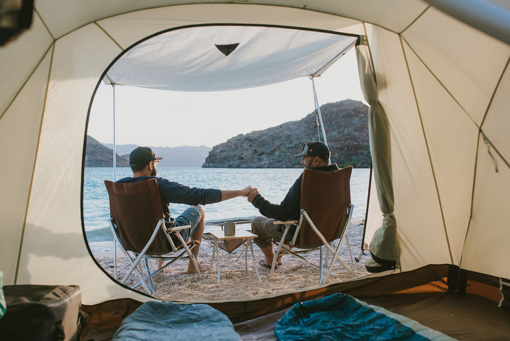 Outdoor Beach Sun Shade Windproof Camping Tent Seaside Garden Shelter Blue Tent 