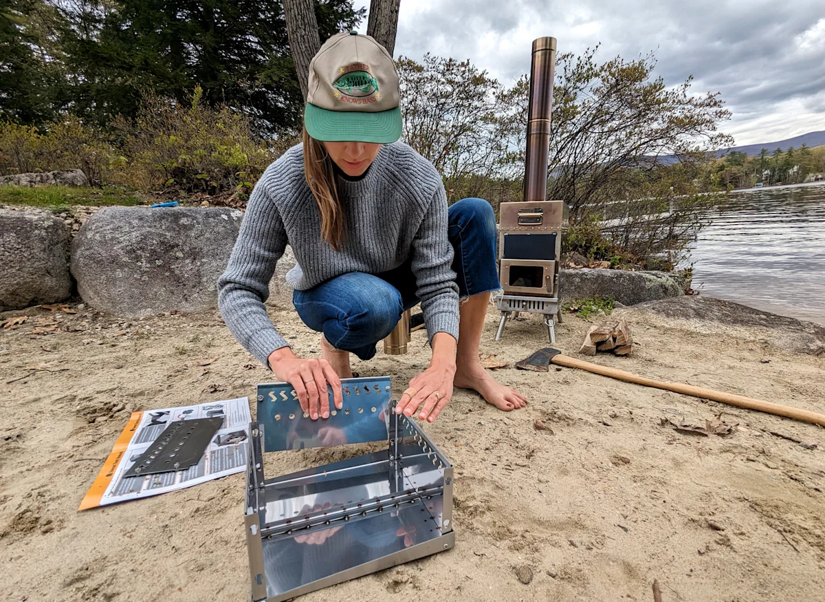 sweat-tent-review-stove-assembly