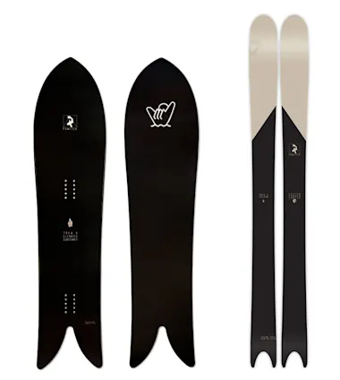 LTD Powfish Snowboard and Skis