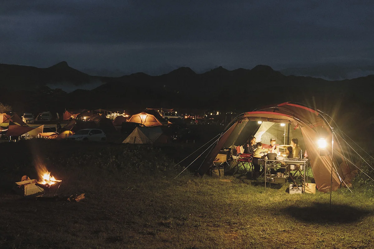 Snow-Peak-Campfield-hokkaido-night