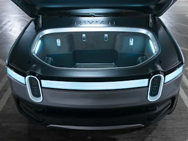 Storage compartment under the R1T front hood