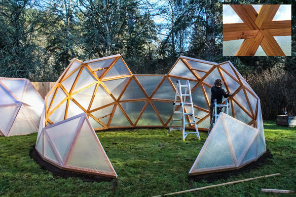 Ekodome's Geodesic Dome Kits turn into popup shelters or greenhouses