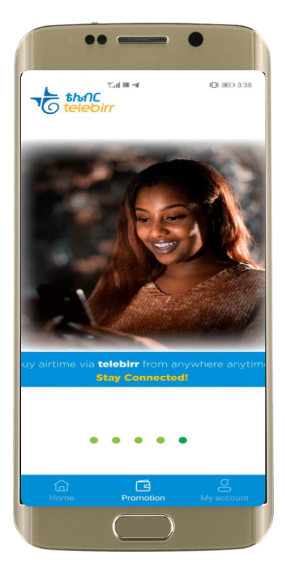 telebirr partner stay connected msg screen
