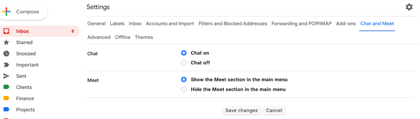 Gmail ability to join a Meet call