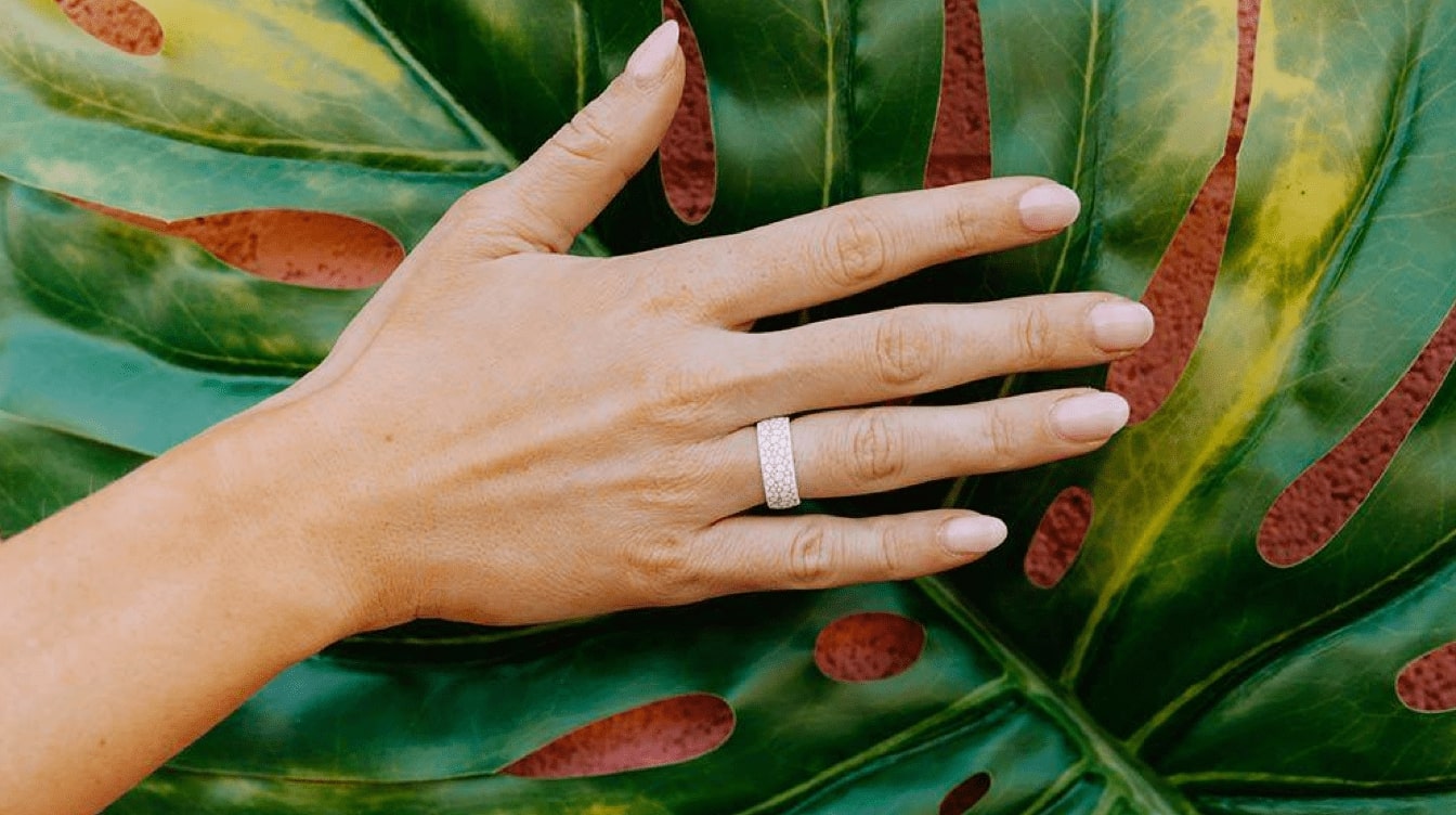 Preparing to measure your ring size ring on hand
