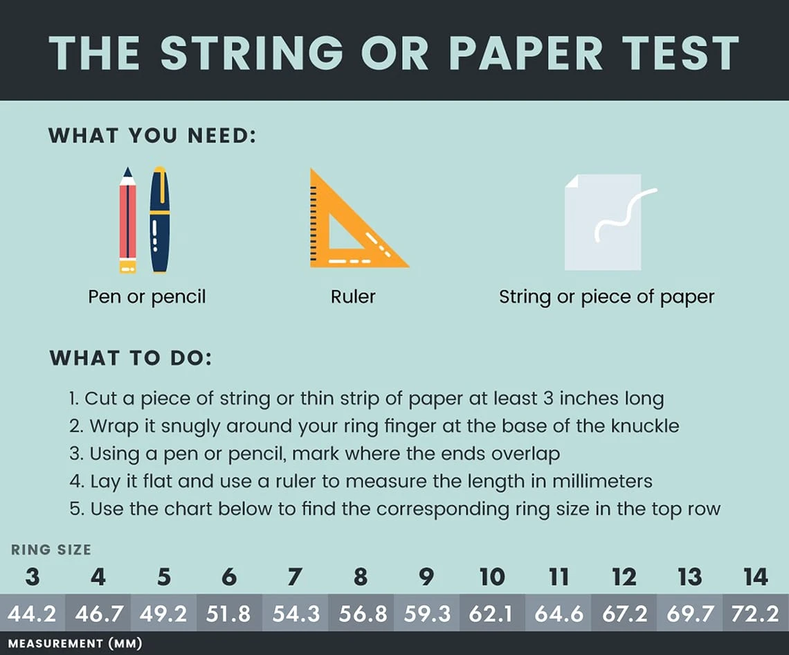 Ring Size Guide | Use String, Paper or 