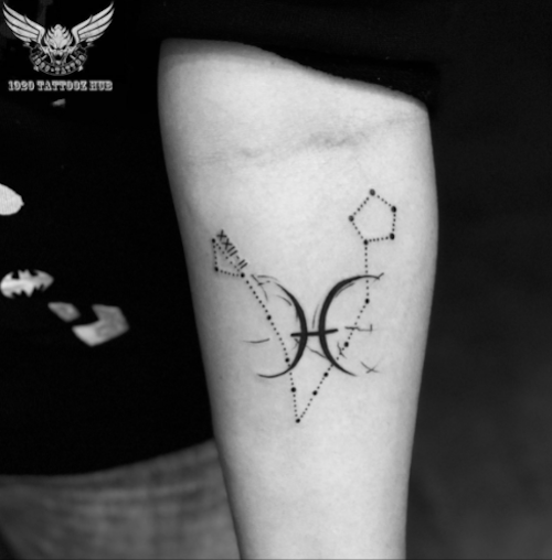 Buy Pisces Constellation Tattoo set of 2 Pisces Constellation Online in  India  Etsy
