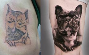 Dog-tattoo-comparison-Bad-tattoo-on-left-side-good-tattoo-on-right-side