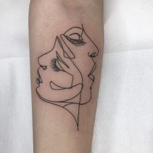 20 Minimalistic Single Line Tattoos by Mo Ganji