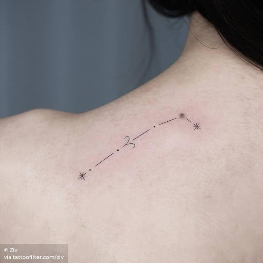 Floral Aries constellation tattoo located on the inner