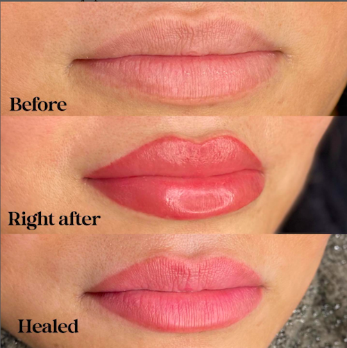 Lip Blushing Before & After