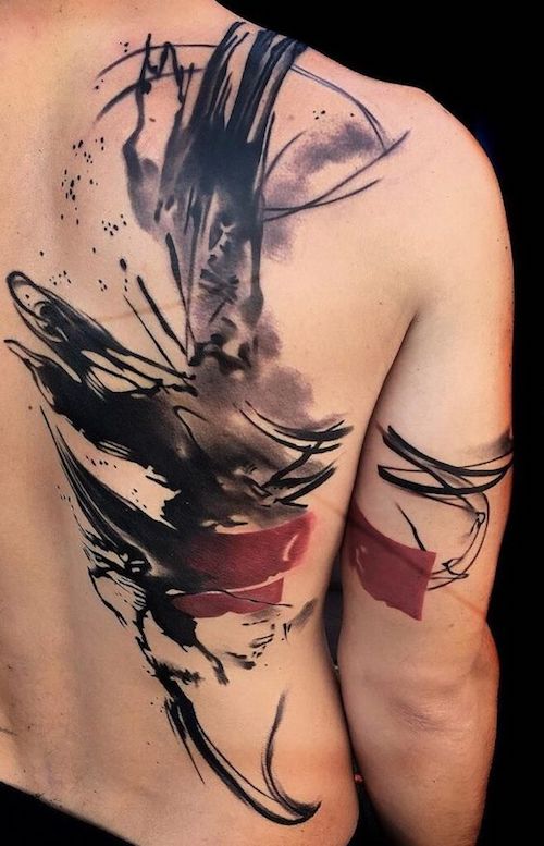 Trash Polka, Abstract, Color, Geometric tattoo by