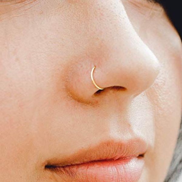 ROUND STYLISH GOLD PLATED NOSE RING GIRL AND WOMEN 02Nosepins