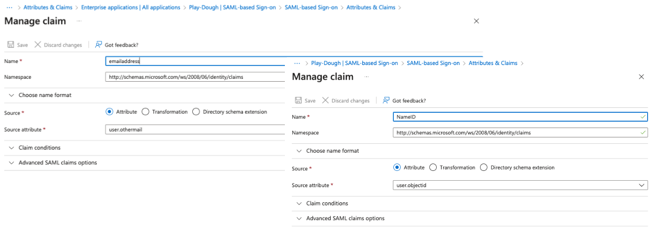 Configuring the claims