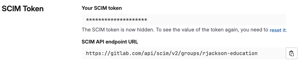 SCIM token and endpoint within GitLab