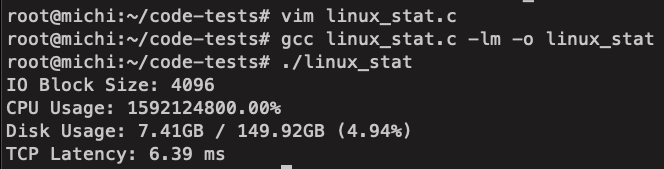 C Linux stat tests