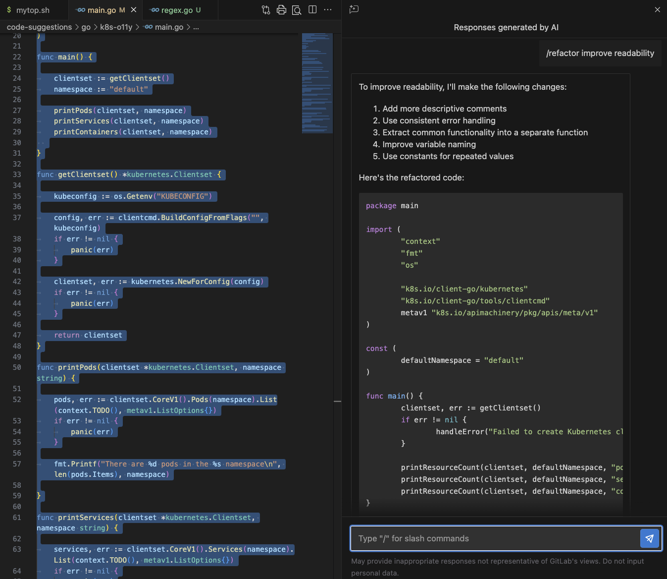 Screenshot of Chat in VS Code