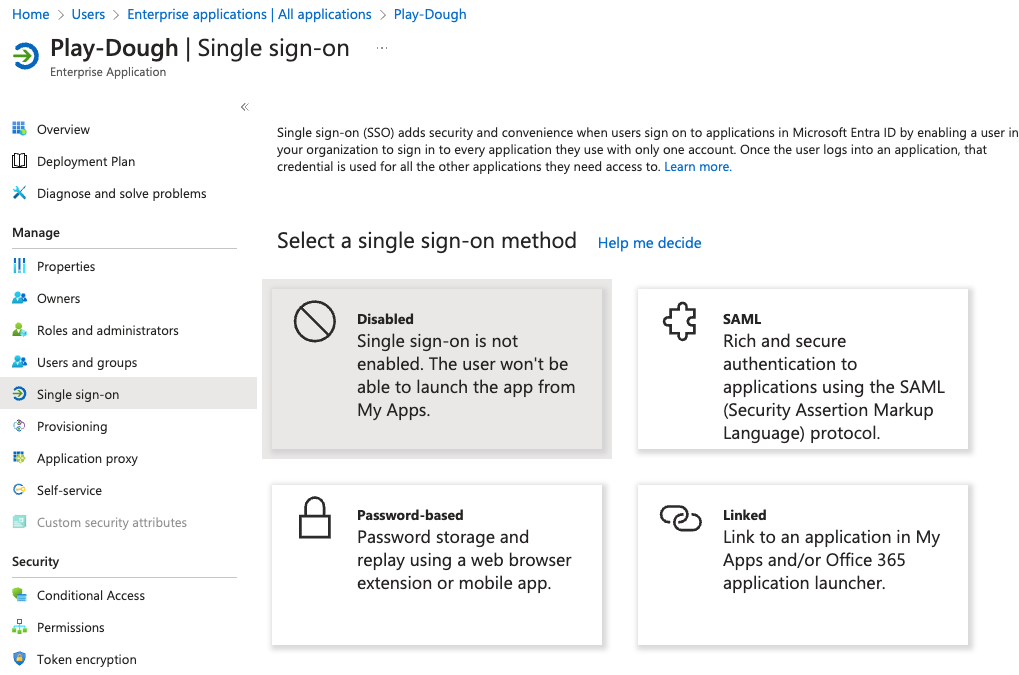 Entra ID SAML configuration