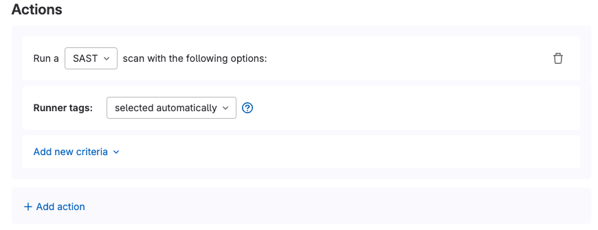 Scan Execution policy actions