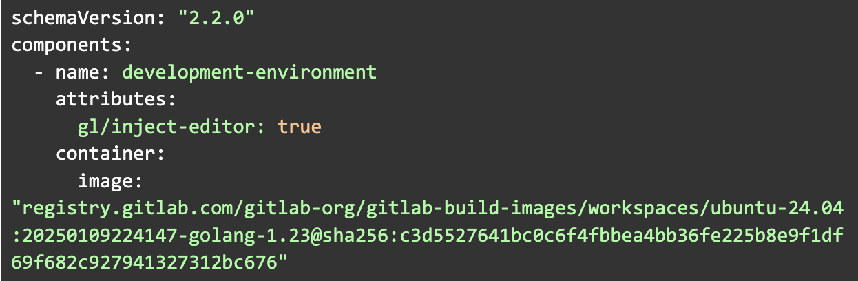 GitLab default devfile content