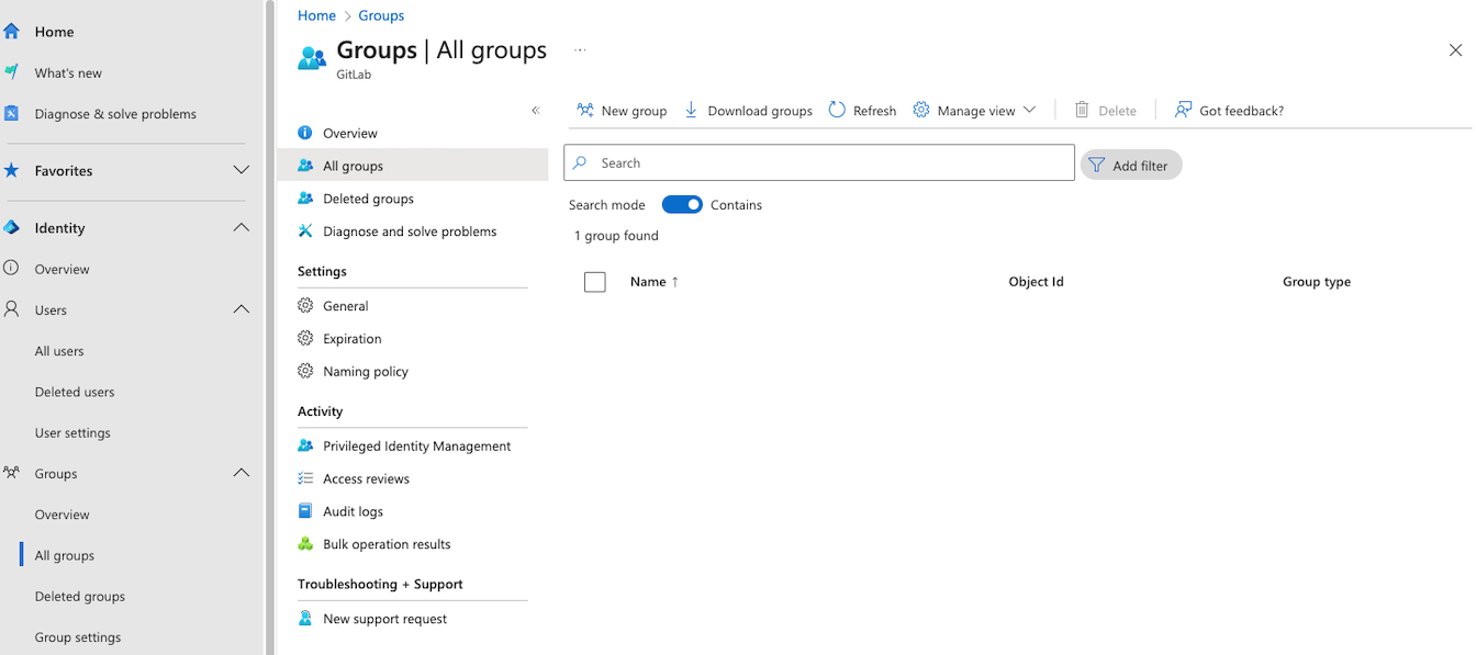 Entra ID Group configuration