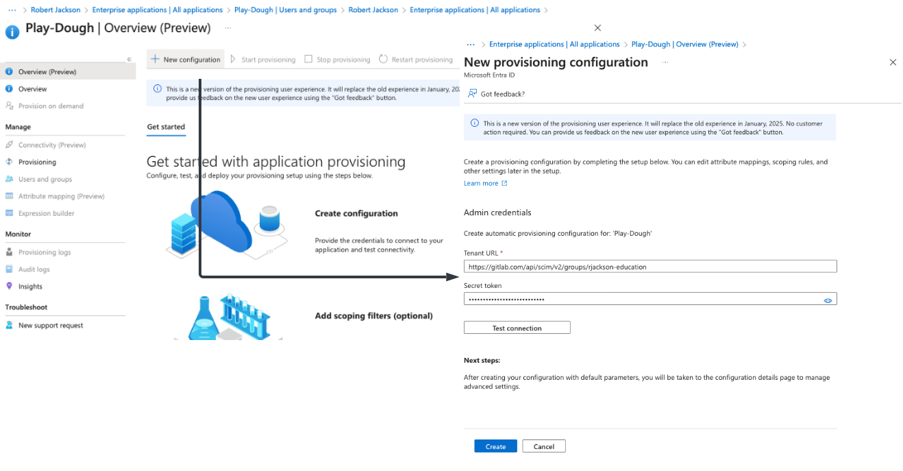 New provisioning configuration