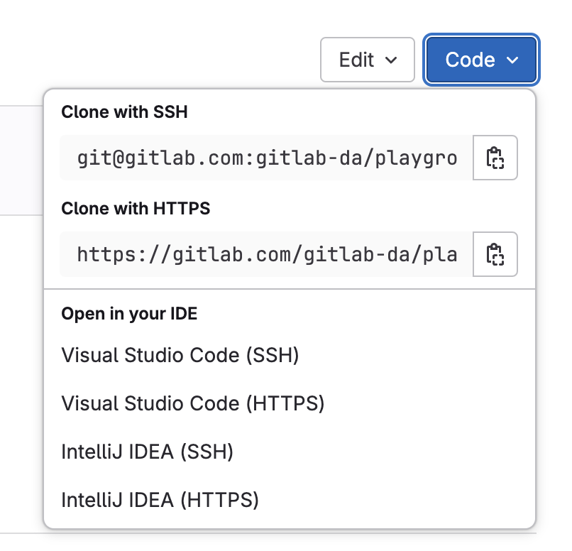 create a new project in GitLab with SSH/HTTPS URLs