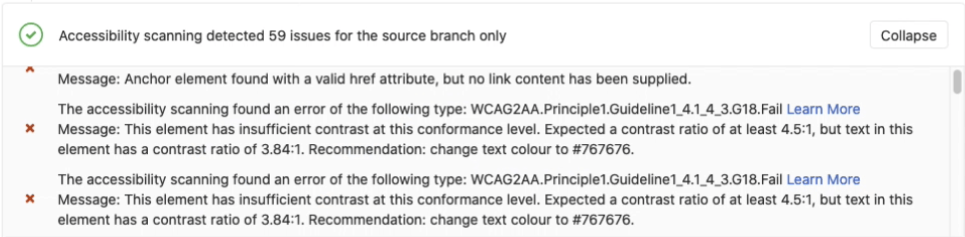 Accessibility report