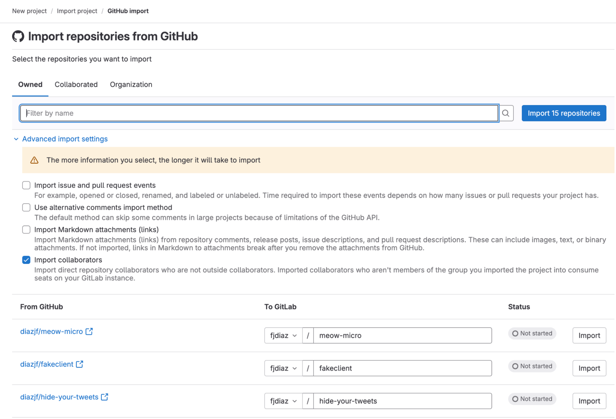 GitHub to GitLab Repo Exporter
