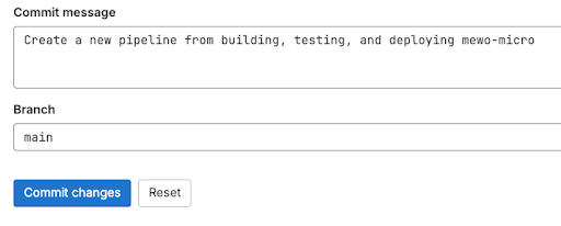 Commit changes dialog