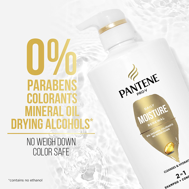 0% Parabens, colorants, mineral oil, drying alcohols, no weigh down, color safe