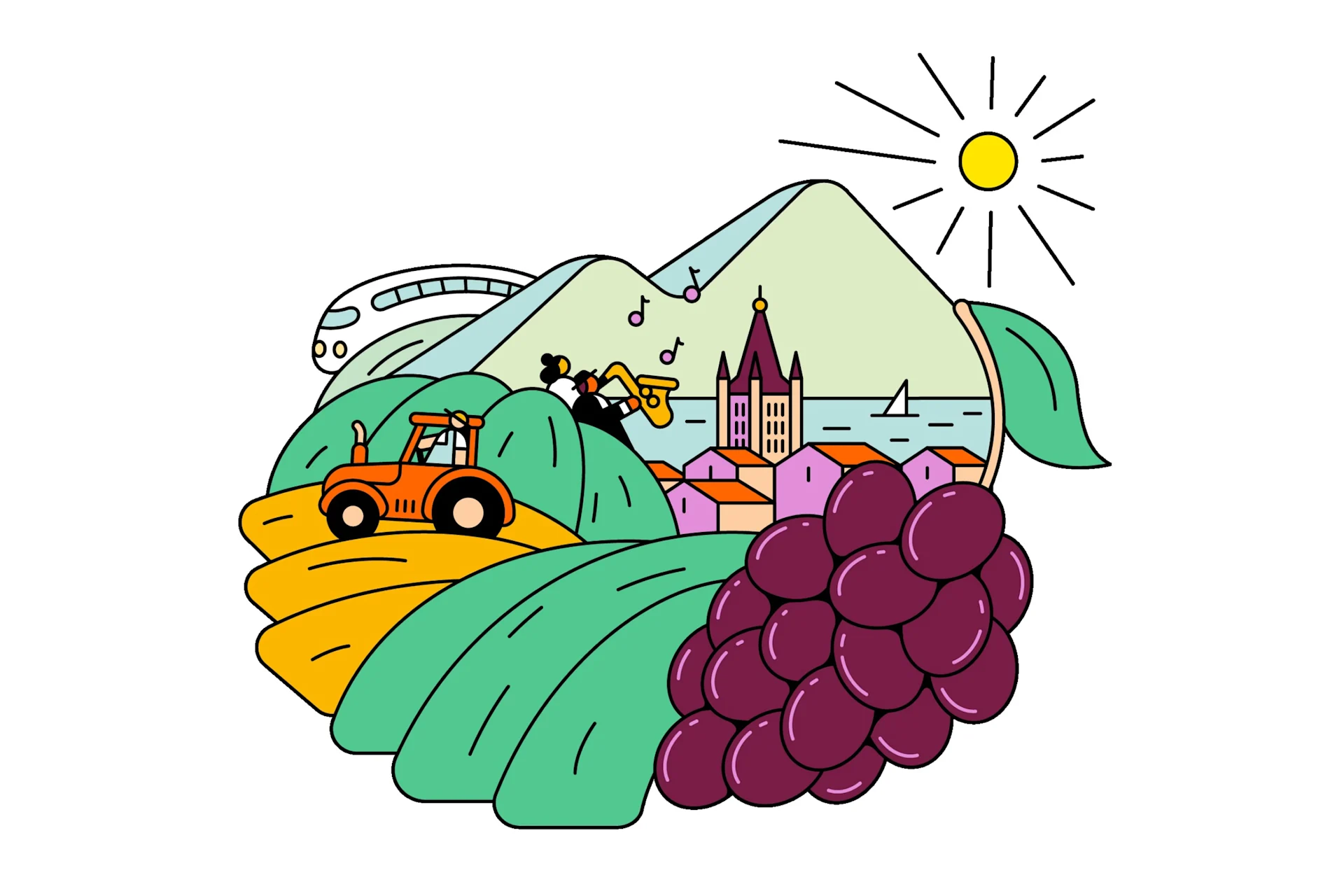 Illustration der Sehenswürdigkeiten von Waadt