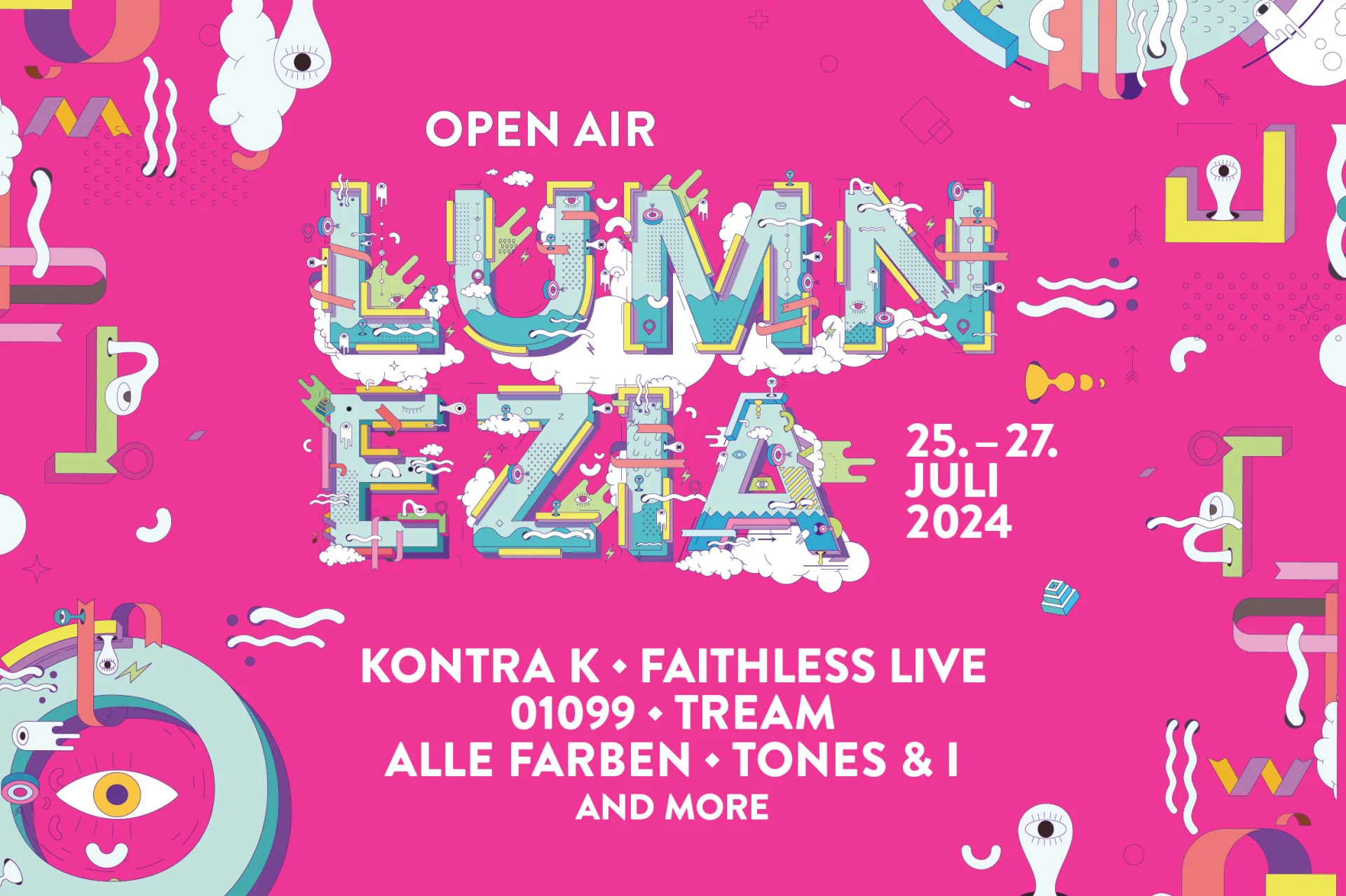 Illustration avec les dates et le programme de l'Open Air Lumnezia