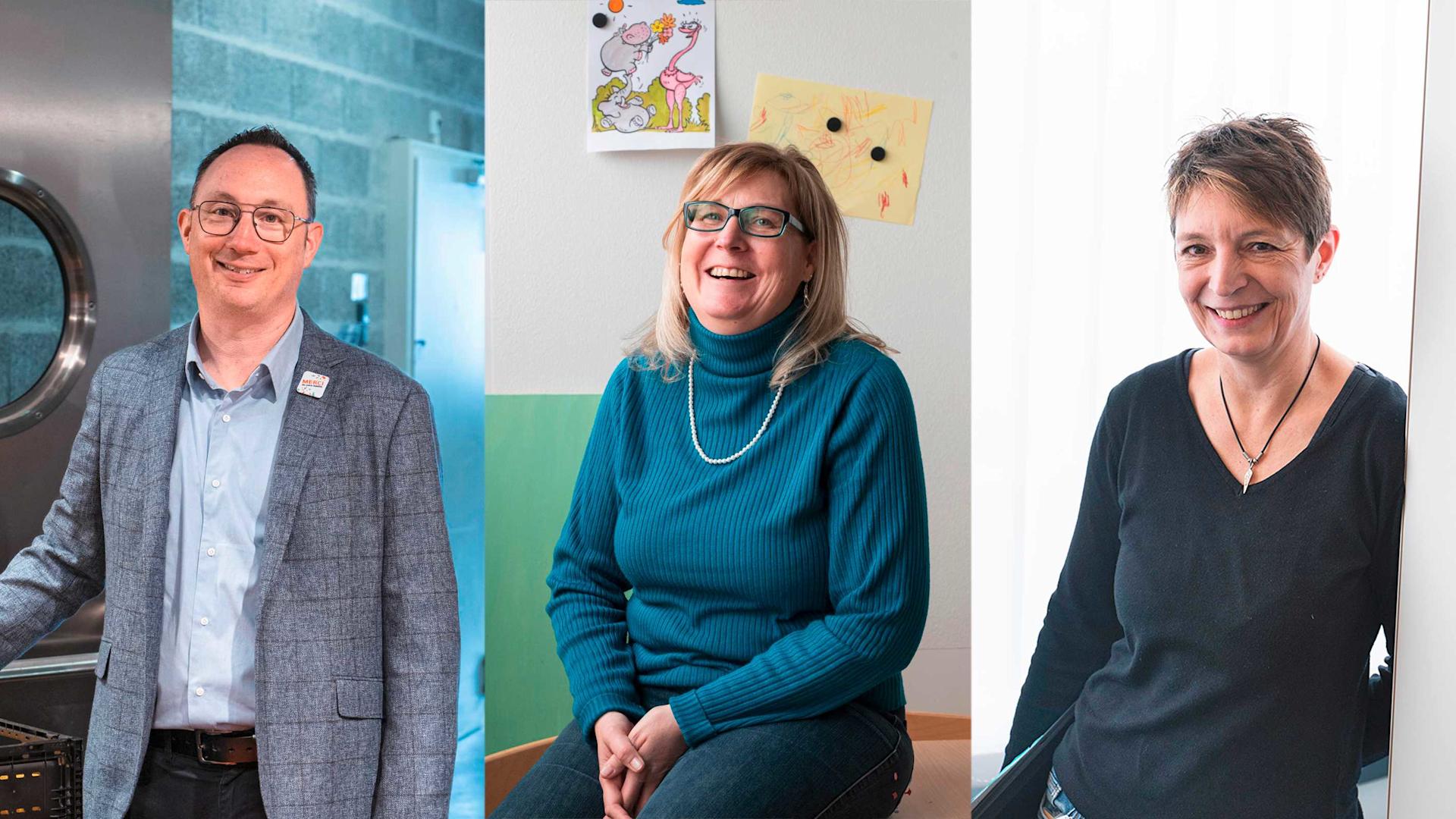 Philippe Schmid, Cornelia Fivian-Keller et Jacqueline Schär