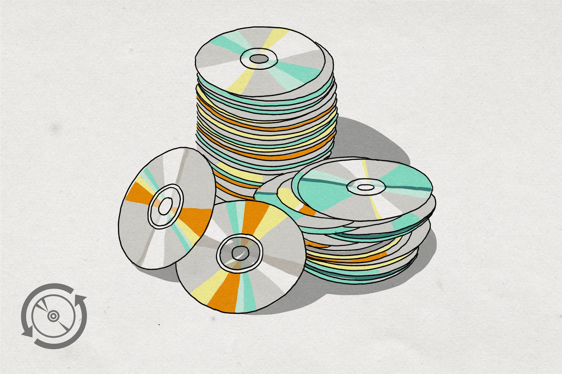 Illustration of a stack of CDs