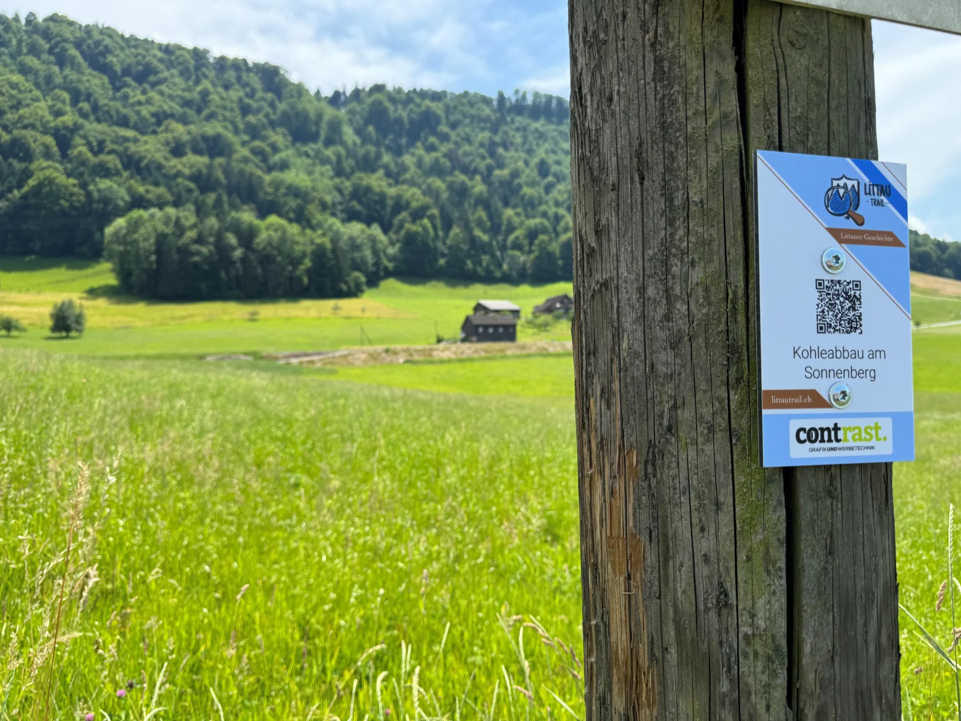 Grâce au code QR, les visiteurs découvrent des informations intéressantes sur le Littau Trail