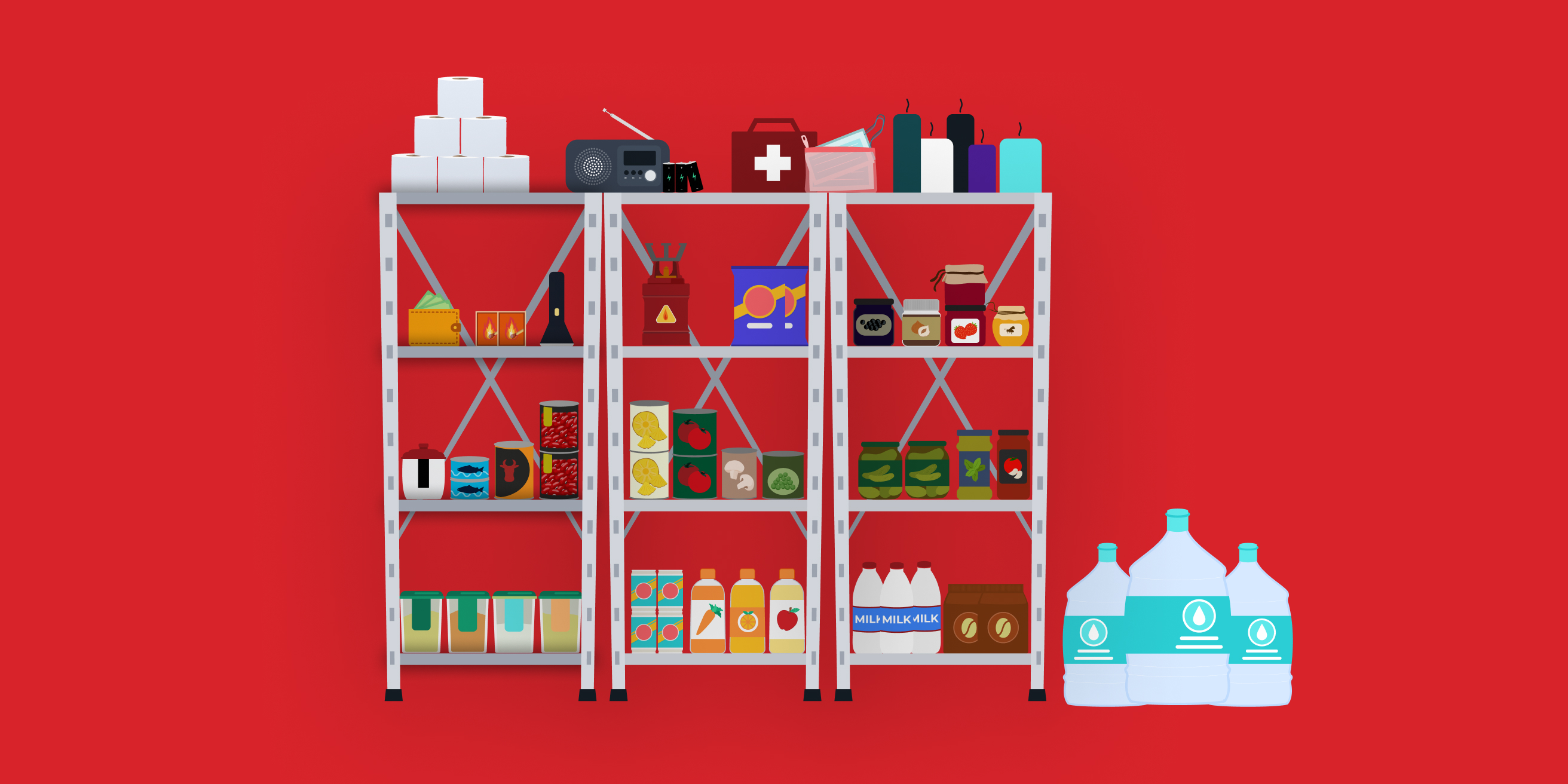 Illustration de ce qu'il faut mettre dans la réserve d'urgence