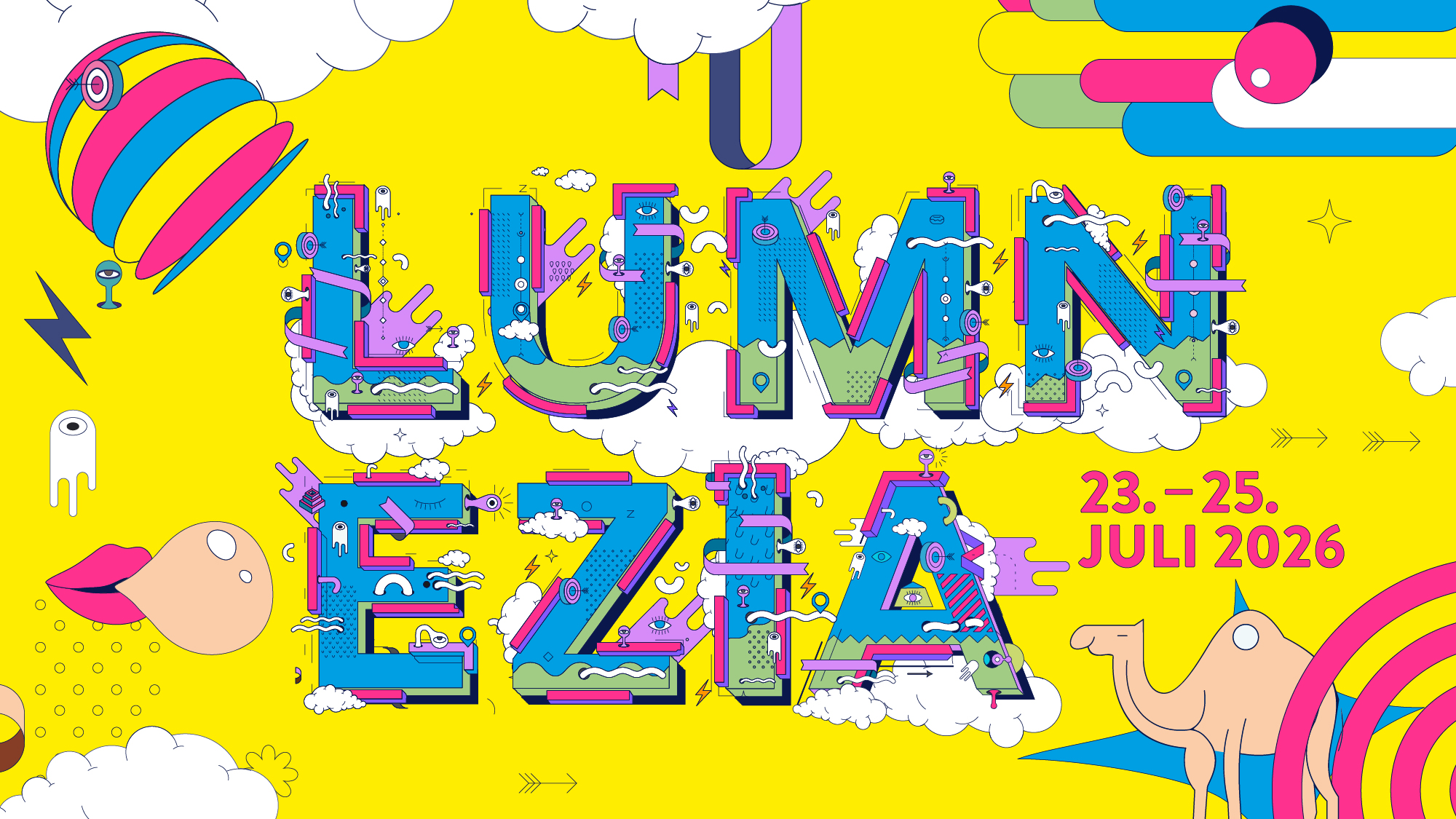 Illustration mit den Daten und dem Programm des Open Air Lumnezia
