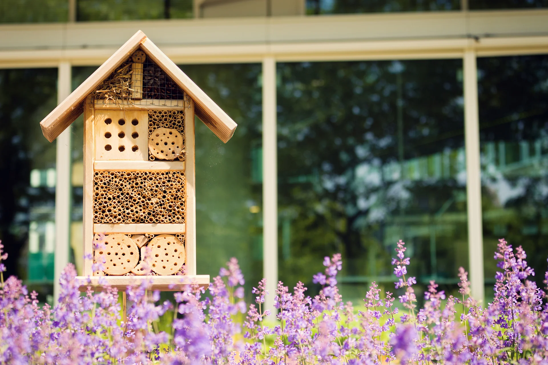 Insect hotel in a garden