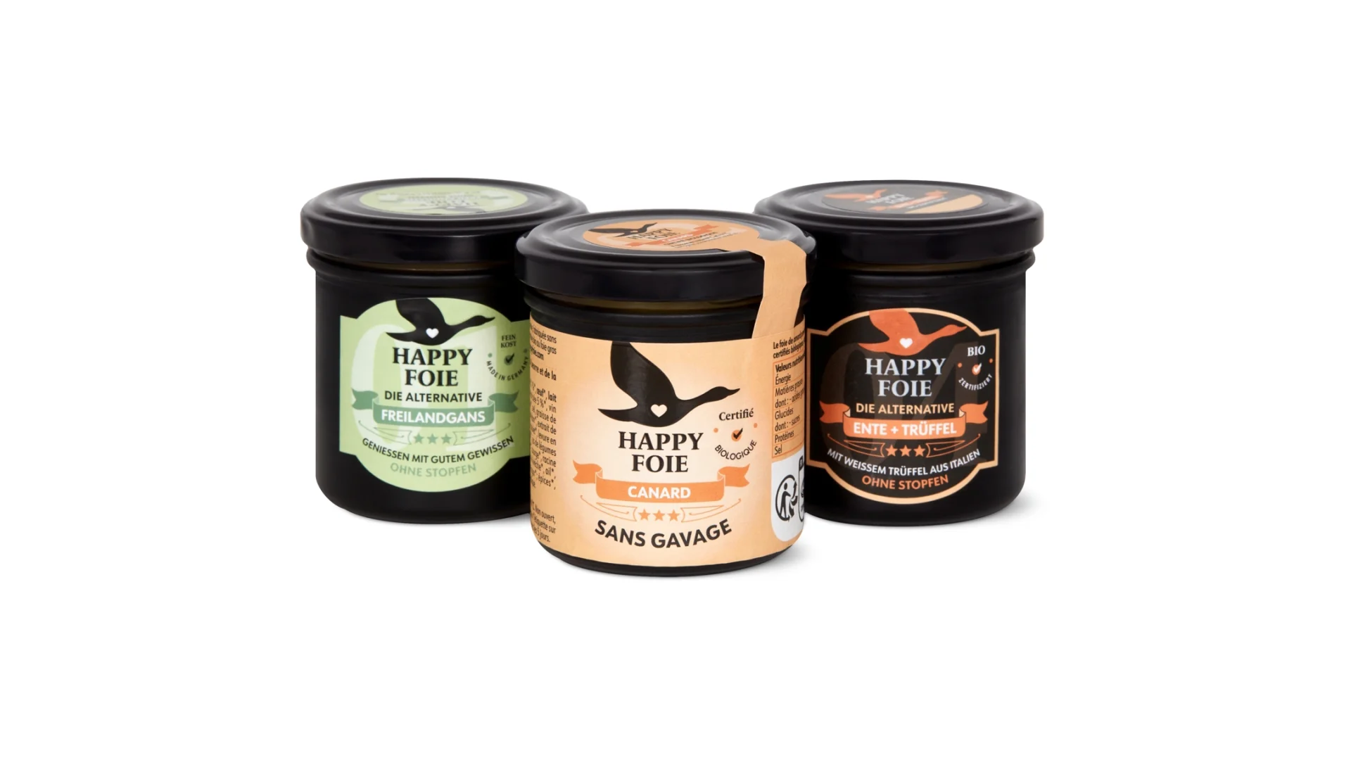 Unterschiedliche Happy Foie Produkte