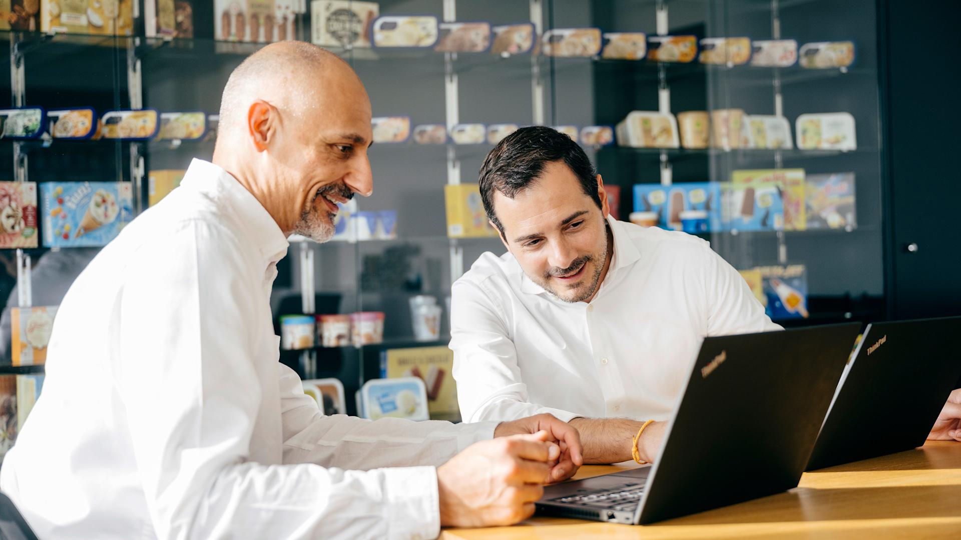 Urs Tinner and Ivan Casanova work together in the Delica office