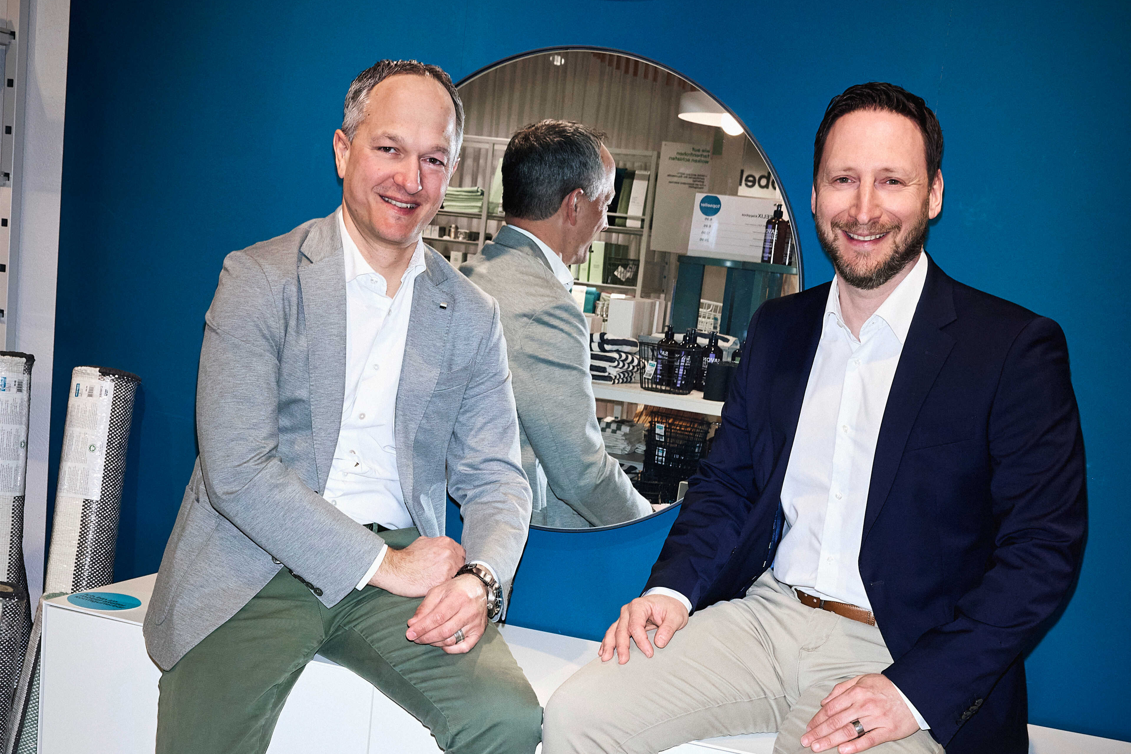 Portrait of Philipp Agustoni (current CEO) and Manuel Landolt (current COO of Migros Fachmarkt AG)