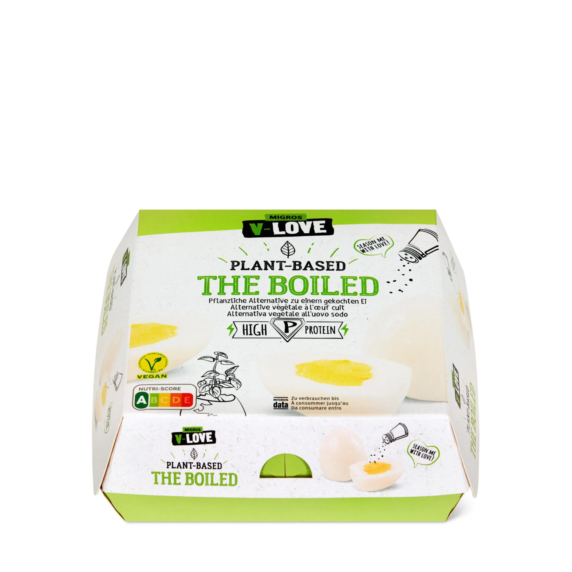 A pack shot of the egg alternative “The Boiled”