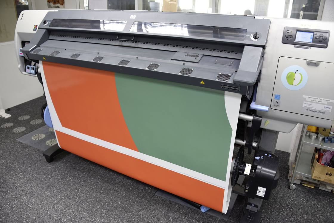 Die Doppelstreifen werden auf Folie gedruckt.