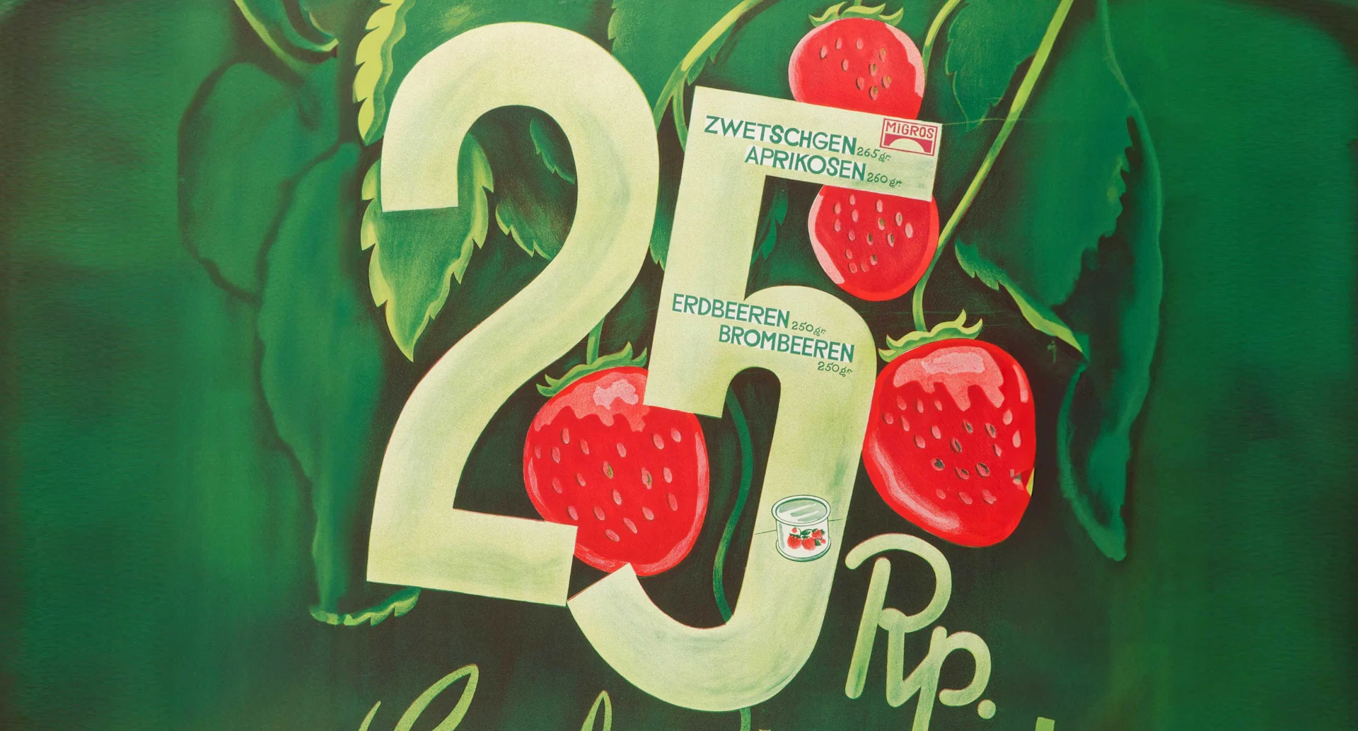 So sahen Migros-Plakate früher aus Migros-Plakat von 1935: Konfitüre für nur 25 Rappen