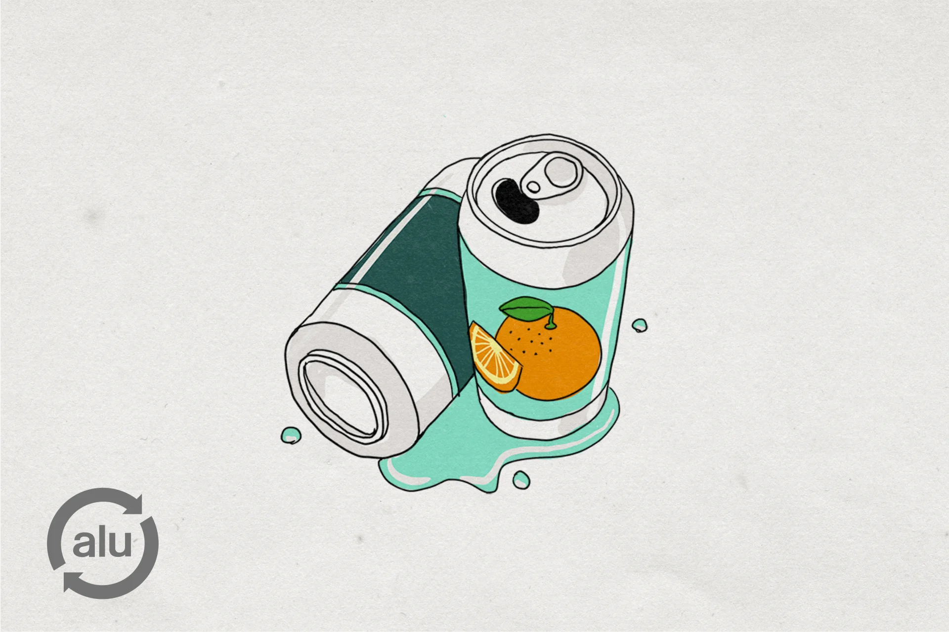 Illustration of two empty drinks cans.
