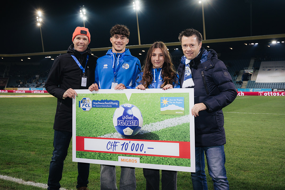 Checkübergabe Nachwuchsstiftung FC Luzern-Innerschweiz