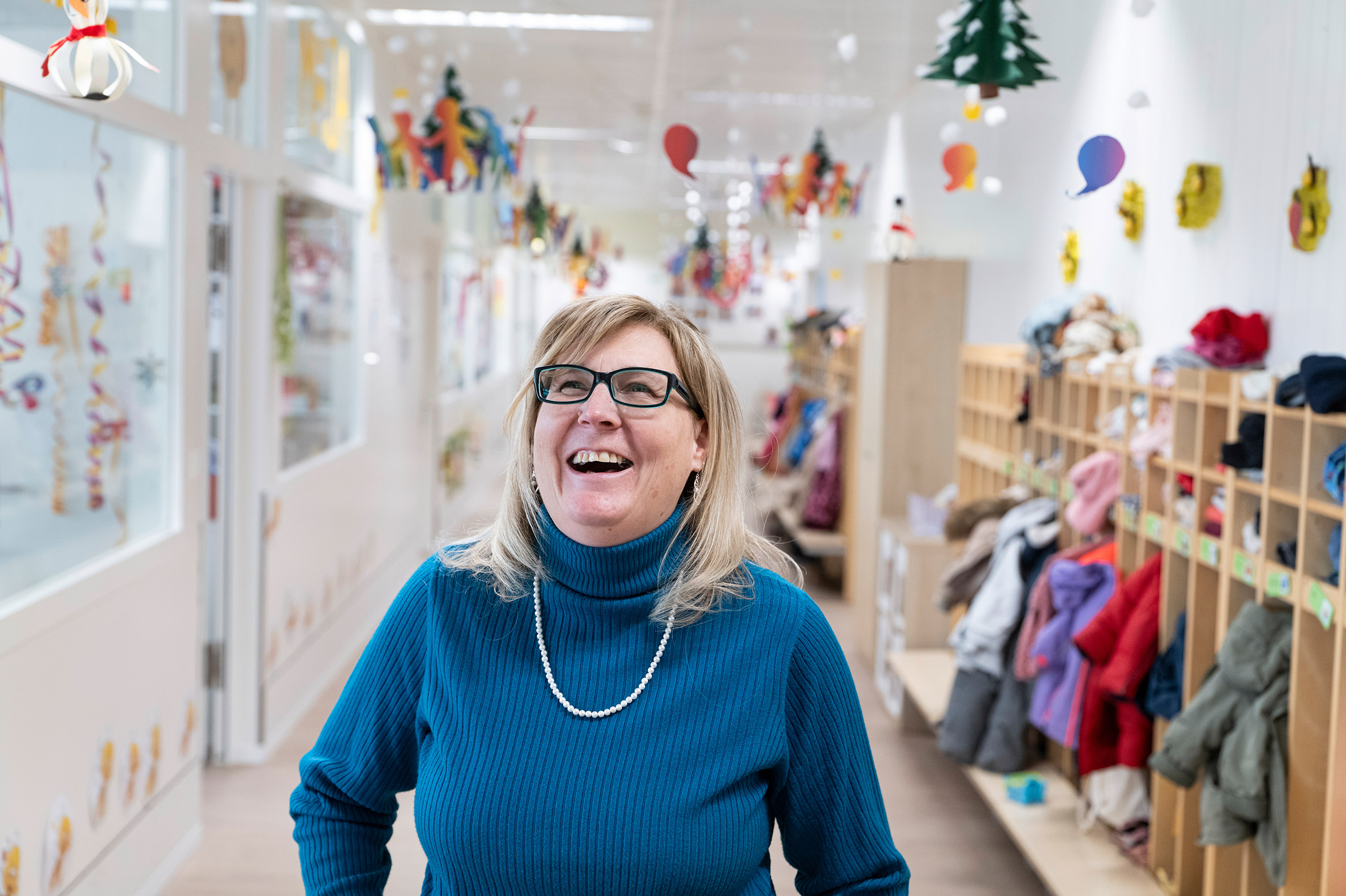 Cornelia Fivian-Keller in der Krippe Wirbelschloss in Zürich